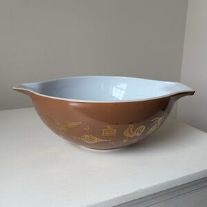 Vintage Pyrex Glass Mixing Bowl # 444 Early American Cinderella 4 Quart